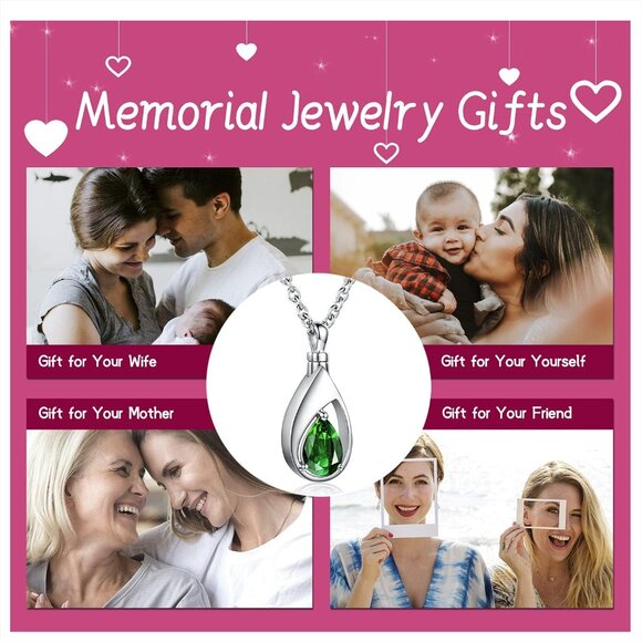 Sterling Silver Cremation Jewelry Teardrop Ashes Pendant Necklace Keepsake - Picture 4 of 5